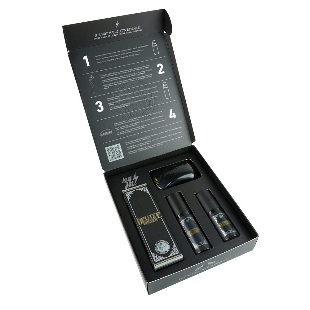 HEY JOE Kit Beard Growth System - Innovador Kit Para El Crecimiento De Barba A Base De Células Madre Vegetales - Tratamiento De 50 Días, color Black