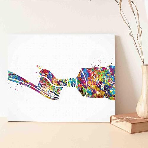 Miniatura 3 de MBARE Impresiones artísticas de acuarela, cuidado dental, impresión de acuarela, cepillo de dientes de arte médico, clínica dental, decoración,