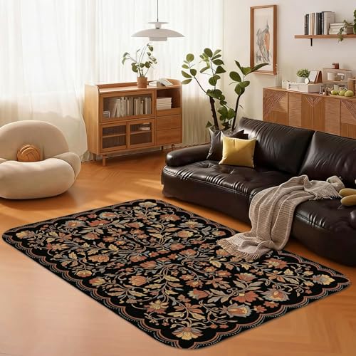 Tapis traditionnel classique noir de haute qualité 0,9 x 1,5 m - 5