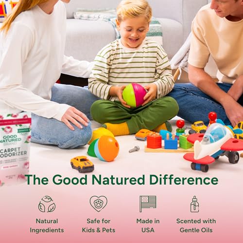 Image of Good Natured Brand | Carpet Freshener & Deodorizer Powder | 31 oz Pet Odor Eliminator for Strong Odor & Pet Urine | Fresh Natural Rose Garden Scent | Safe for Homes with Pets