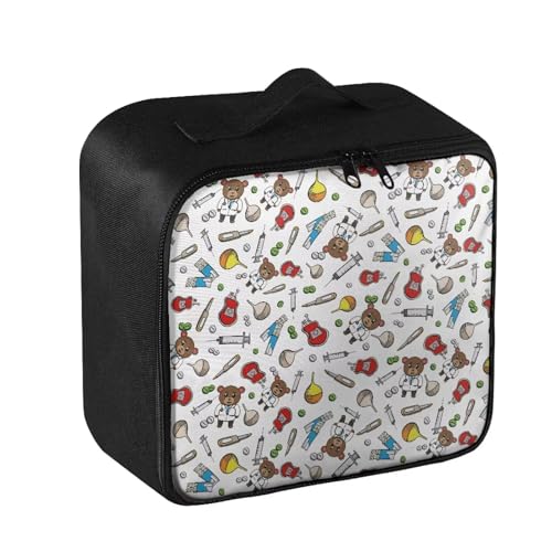 Image of Gomyblomy Cute First Aid Kit Empty for Home Travel Medicine Bag Bear Doctor Print Emergency Trauma Bag Portable Medical Supplies Storage Pouch for Home Office Cars School