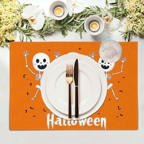 Set de table motif de crâne dansant lavable pour protéger et décorer votre table - 4