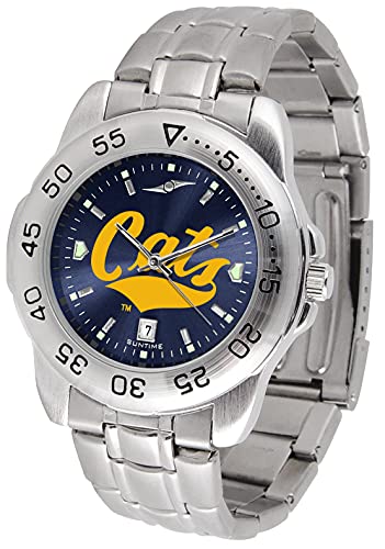 Image of SunTime Men's NCAA Team Sport Watch, 20mm Stainless Steel Strap, Reflective Shiny Dial with Date