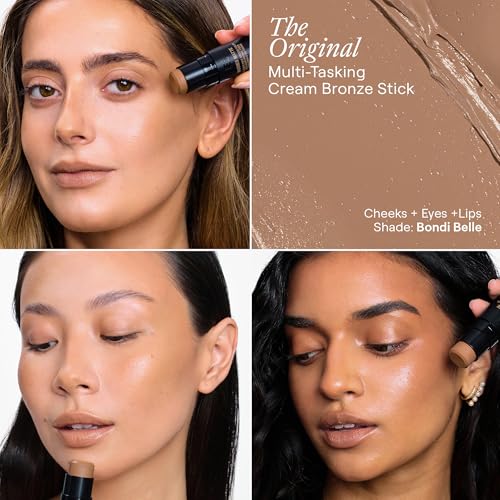 Image of Nudestix Nudies Bronze All Over Matte Bronzing Stick - 3-in-1 Cream Bronzer for Cheeks, Eyes & Lips with Built-In Brush | Natural Contour & Sun-Kissed Glow