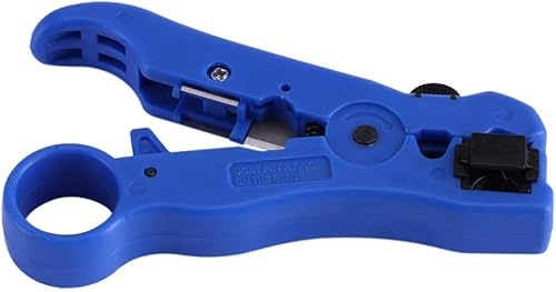 Miniatura 8 de Pelacables, cortador de cable coaxial portátil coaxial, herramienta de pelado para RG59 RG6 RG7 RG11 Cable UTP STP redondo y plano, azul