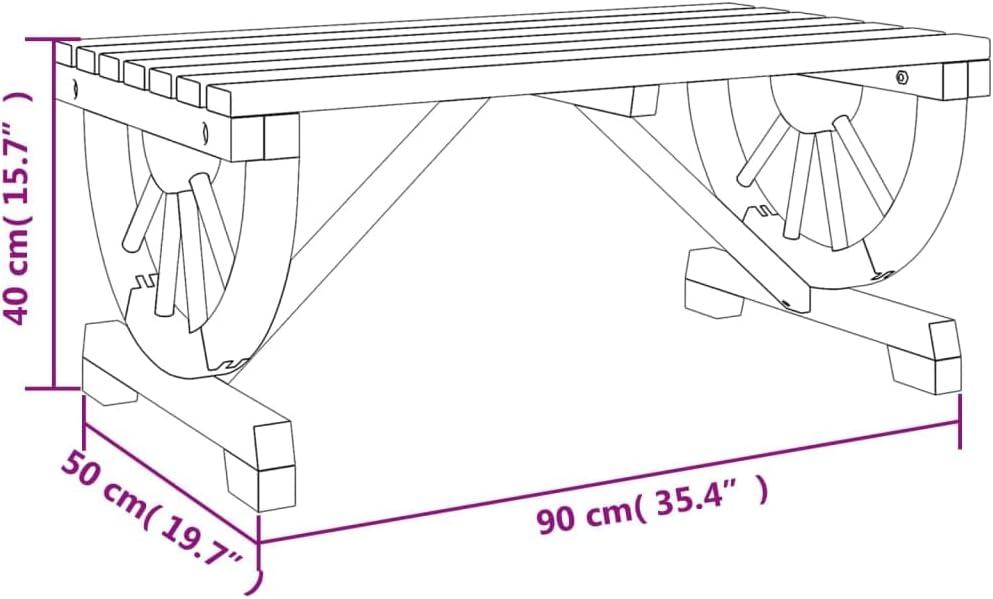 Garden Coffee Table Brown Solid Fir Wood Side Table Coffee Tables for Garden Picnic
