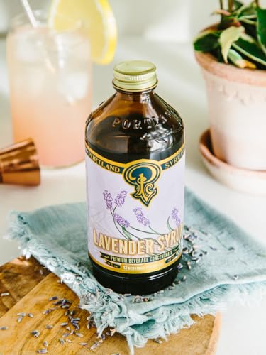 Image of Portland Syrups Lavender Syrup - Premium Beverage Concentrate for Delicious Cocktails, Tea, Soda, Coffee Drinks, Baking, and More - 12 oz with 24 Servings (Pack of 1)