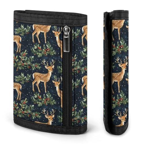 Mountain Forest Deer Print Wallet for Men, 8 Credit Card Holder Slim Minimalist Front Pocket Small Mens Bifold Wallets2