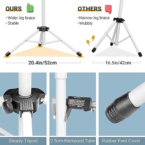 Image of CAHAYA Metal Music Stand Foldable Height Adjustable Music Stand & Table Stand 2 in 1 Dual Use with Waterproof Carry Bag, White CY0194-2