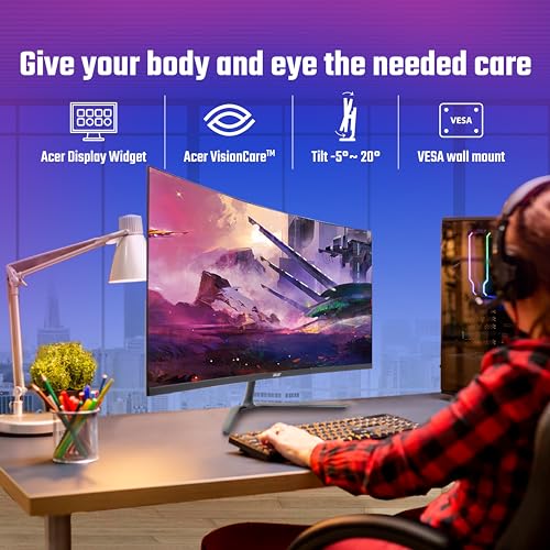 Image of acer ED320QR H 31.5 Inch Full HD VA Panel 1500R Curved Backlight LED Monitor I 1 MS VRB I 100Hz Refresh Rate I AMD Free Sync I 1 x HDMI 1 x VGA with Inbox HDMI Cable I Tilt Option I Eye Care Features