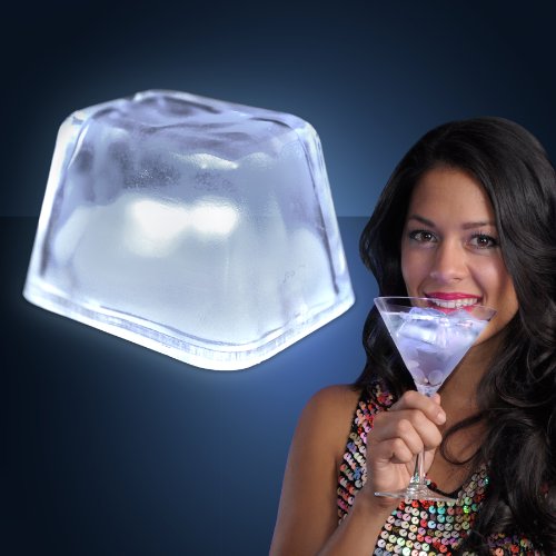 Cubos de hielo con luces LED blanco pack 12 miniatura 3