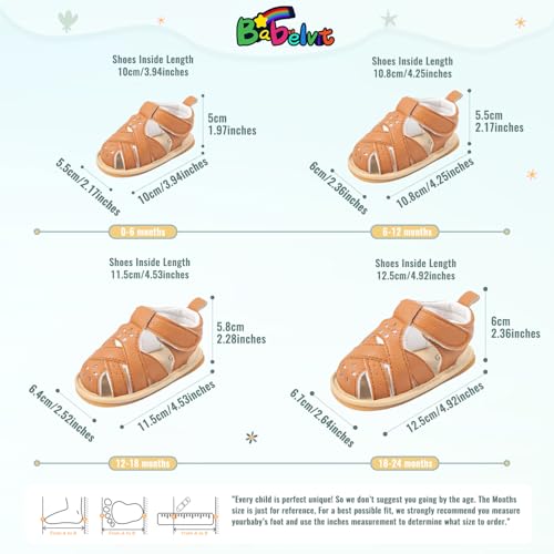 Image of Babelvit Infant Baby Girl Boy Sandals Comfort Premium Summer Outdoor Casual Beach Shoes with Flower Bowknot Anti Slip Rubber Sole Newborn Toddler Prewalker First Walking Shoes