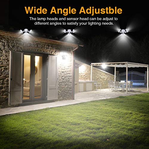 SOLLA led strahler mit bewegungsmelder, 40W 3000LM Superhell LED Fluter Außen, IP65 Wasserdicht PIR Außenstrahler,5000K 3 Köpfe LED Flutlicht für Garage, Garten, Veranda, Auffahrt