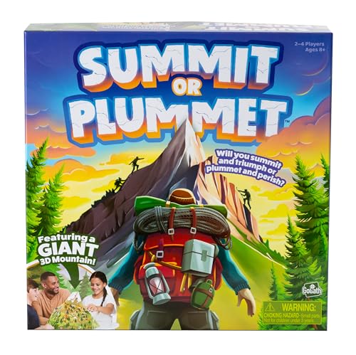 Goliath Summit or Plummet Game | Includes A Giant 13-Inch Tall 3D Mountain | 2-4 Players | Ages 8+