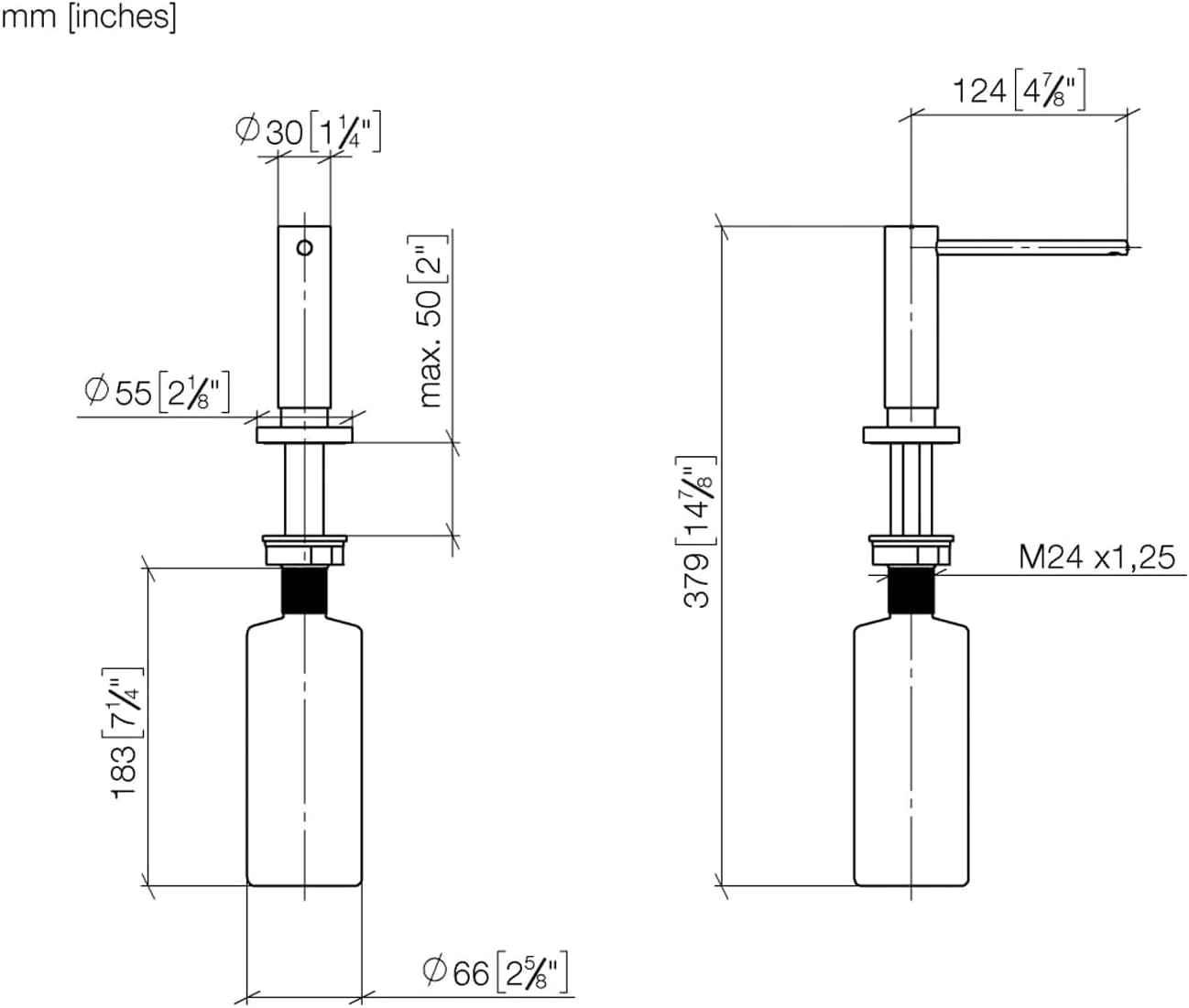 Dornbracht Built-In Washing-Up Liquid Dispenser Champagne 82 444 970-47