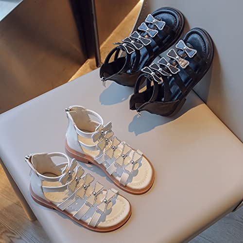 2023 Summer New Girls Solid Color Fashion Retro Open Toe Zipper Sandals Sandal Girls Kids3