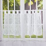Elbersdrucke Crossover Voile 00 Bistro Curtain Polyester White 48 x 140 cm
