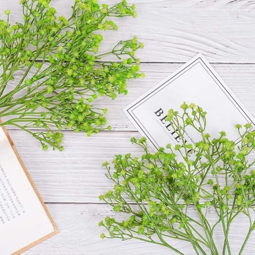 Image of Art Street Green Babys Breath Flowers Artificial Gypsophila Bouquets Flowers Mothers Day Gifting, Faux Flowers for Vases Decoration Items for Living Room (Pack of 1)