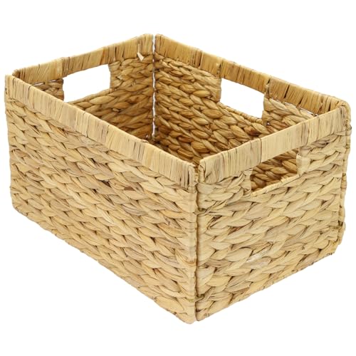 Cesta de almacenamiento HMF, cesta trenzada de jacinto de agua | compatible con Billy | 35 x 25 x 20 cm