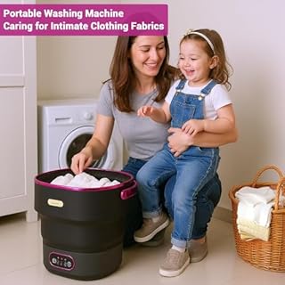 Garvee 13L Mini Portable Washing Machine and Dryer, Folding Compact Small Washer Fully Automatic 3 Cleaning Modes Collapsible Camping Washer for RV Dorm Travel Hotel Laundry