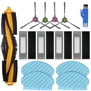 liveryde Zubehör Ersatzteile für Ecovacs Deebot OZMO 950 920 N7 T5 / Yeedi 2 Hybrid Roboter-Staubsauger, 1 Hauptbürste, 4 Seitenbürste, 4 Hepa Filter, 4 Wischtücher, 1 Reinigungswerkzeug