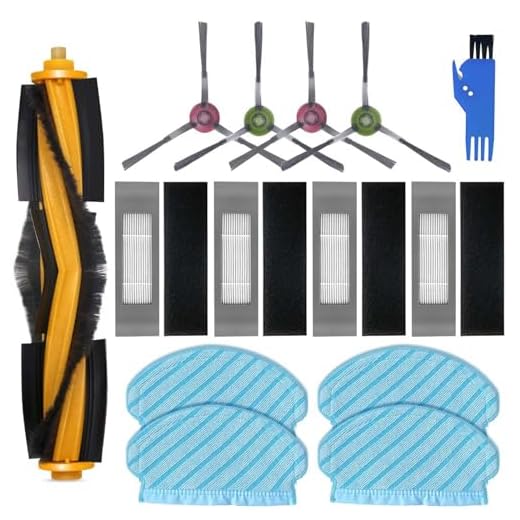 liveryde Zubehör Ersatzteile Kompatibel für Ecovacs Deebot OZMO 950 920 N7 T5 / Yeedi 2 Hybrid Roboter-Staubsauger, 1 Hauptbürste, 4 Seitenbürste, 4 Hepa Filter, 4 Wischtücher, 1 Reinigungswerkzeug