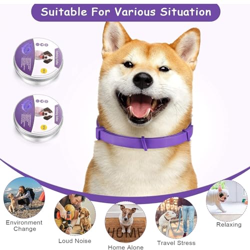 XoeLLe Beruhigungshalsband für Hunde, 2 Pack Verstellbares Calming Collar for Dogs, Beruhigungsmittel Halsband 60 Tage Schutz, Angst Stress Pheromon-Beschwichtigungshalsband für Große, Mittlere Hunde