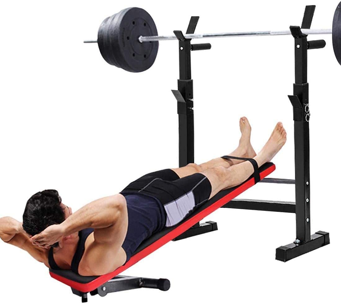 Banco De Pesas Plegable Y Ajustable para Gimnasio En Casa, Soporte para Sentadillas, Soporte para Mancuernas, Entrenamiento De Fuerza con Inclinación Y Declinación.