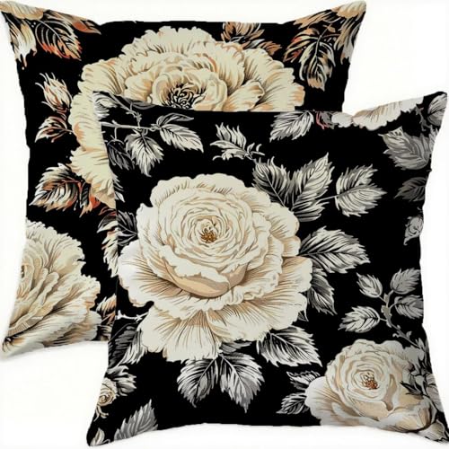 Housse de coussin 65x65cm blanc imperméable grand format taie oreiller canapé extérieur