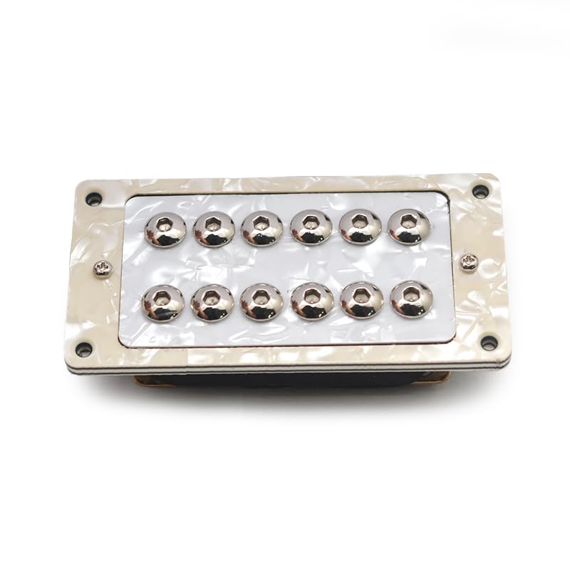 MAXCHEER - Guitarra eléctrica de perlas blancas Humbucker con tornillo ajustable doble bobina para 6...
