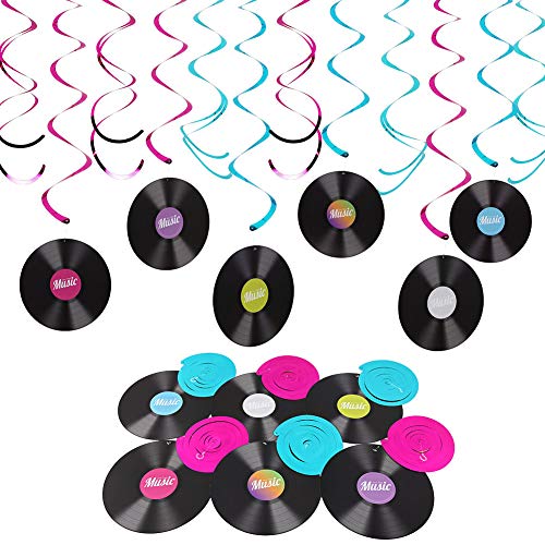 SUNBEAUTY Decoration Fete de la Musique Note Musicale Papier Nursery Deco Suspendu pour Concert, Mariage, Barre, Décorations de Fête d'anniversaire (Spirale...
