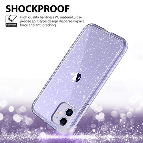 image for Lamcase for iPhone 11 Case Crystal Clear Glitter Sparkly Bling Heavy D
