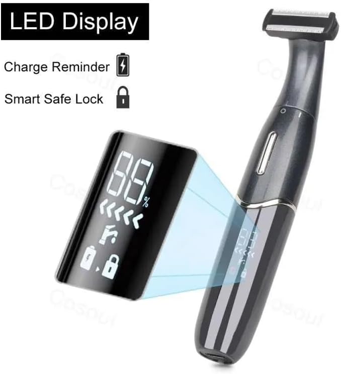 LED Display on Generic KM-1903 Shaver showing battery percentage and lock indicator