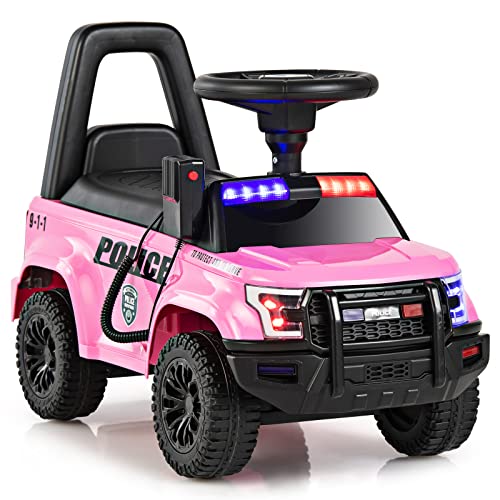 OLAKIDS Ride On Push Police Car, Toddler Foot-to-Floor Sliding Toy