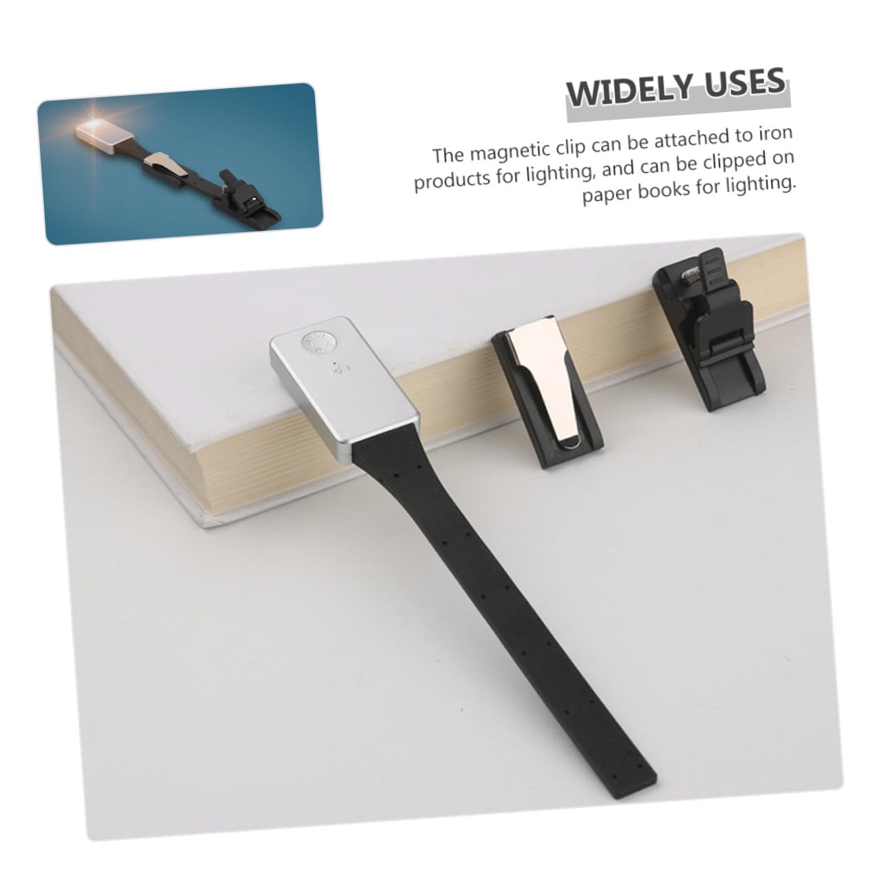 Veemoon Lampada da Lettura LED a Clip Doppia Luce per Lettura Libro Regolabile a 3 Temperature Ricaricabile USB Design Magnetico per Studio in Camera da Letto