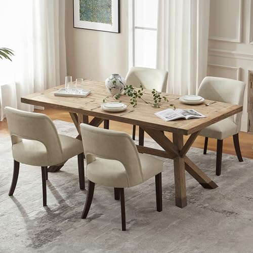 VKNOW Modern Dining Chairs Set of 4, Faux Leather Upholstered