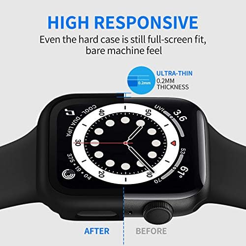 Deilin 2Pack PC Case for Apple Watch 42mm series 3/2/1 Screen Protector Built-in Tempered GlassiWatch Screen Protector with Invisible Texture Design All Around Protective Cover