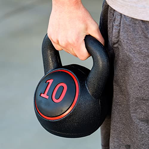Zeny 3-Piece Kettlebell Set With Storage Rack Heavy Duty Concrete Kettle Bells 5 Lbs 10 Lbs 15 Lbs For Weightlifting,Strength & Core Training Home Gym #TOP1