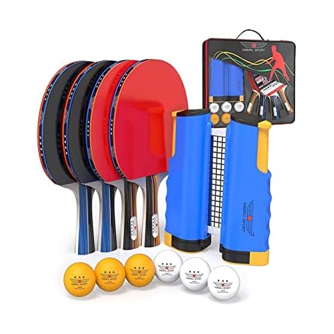 NIBIRU SPORT Ping Pong Paddle Set with Net Cover