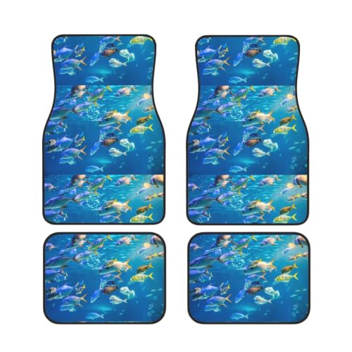 Alfombrillas para coche antideslizantes y juego de 4 piezas de neopreno con diseño submarino