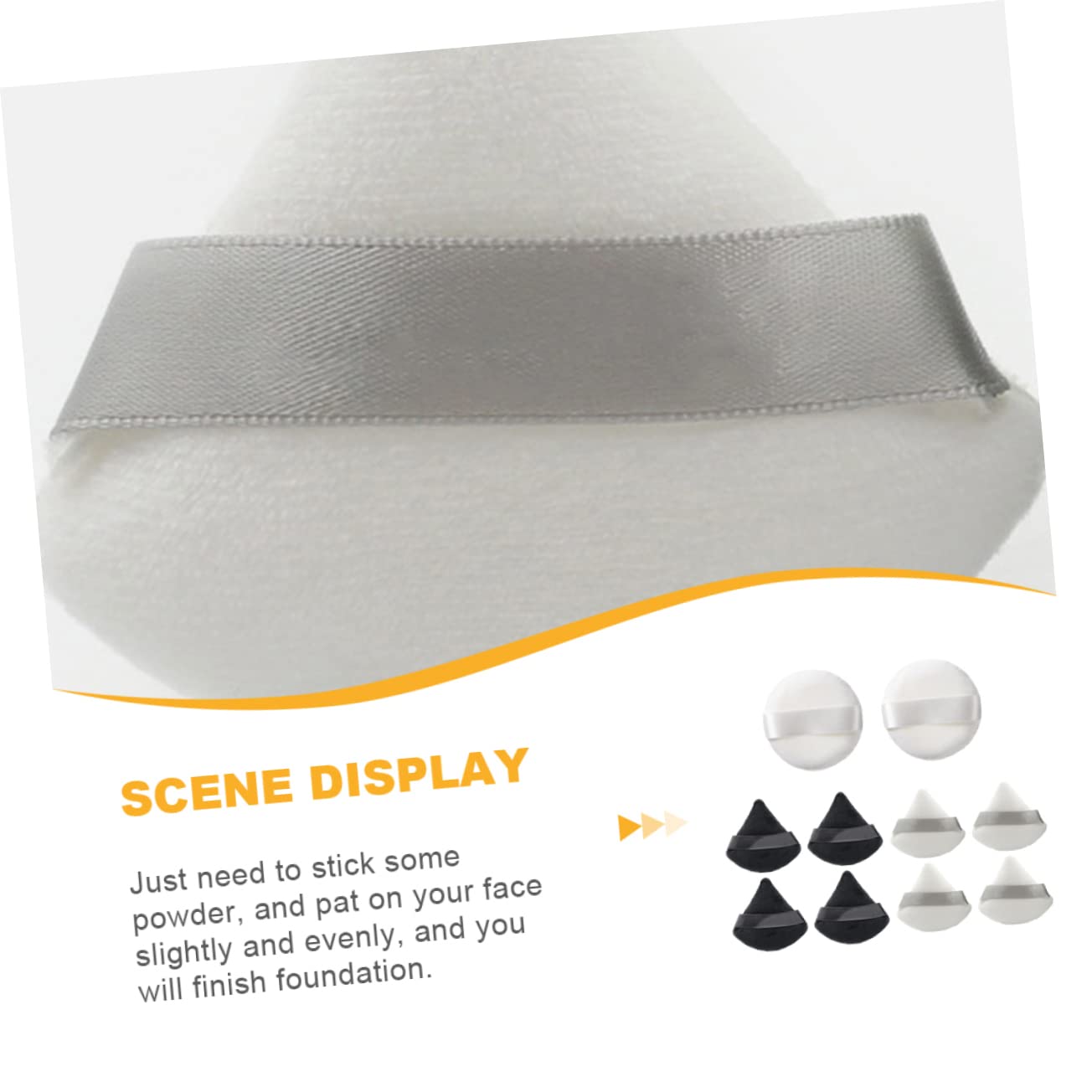 WOFASHPURET Set of 10 Makeup Pads Girl's Cosmetics Puff Portable Powder Triangle Shape for Travel