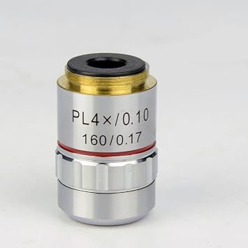 Microscope Kit 195 Plan Achromatic Objective 4X 10X 20X 40X 60X 100X DIN Lens Biological Microscope Objective Parts RMS 20.2mm Microscope Lens Adapters Color 4X