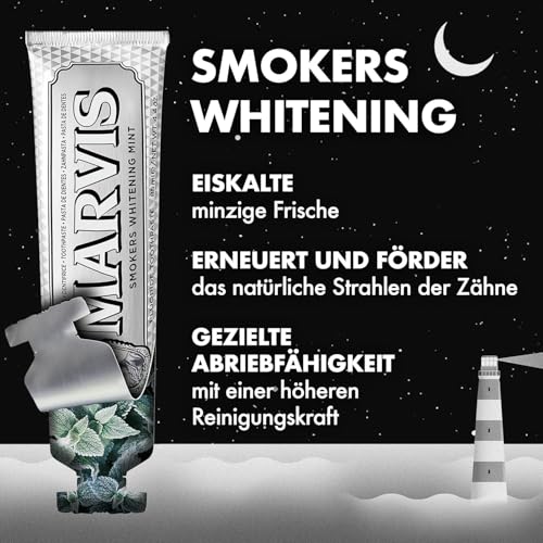 Marvis Smokers Whitening Mint Zahncreme, kühle Minze, 85 ml