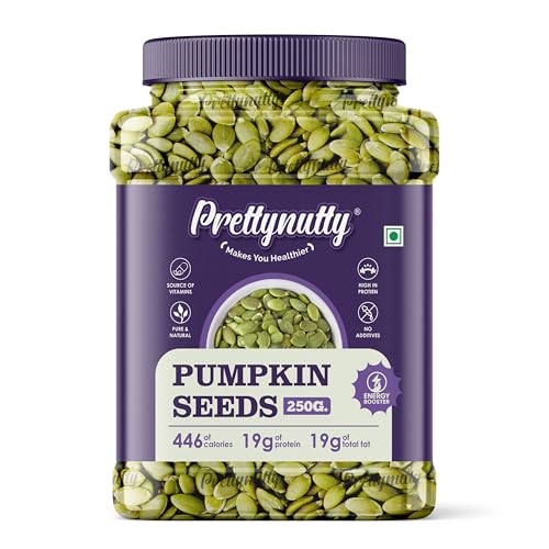 PrettyNutty Raw Pumpkin Seeds 250g – Premium Grade, High Protein, Keto & Vegan Friendly, Gluten-Free, Natural Pepitas for Snacking, Baking & Cooking PrettyNutty Raw Pumpkin Seeds 250g – Premium Grade, High Protein, Keto & Vegan Friendly, Gluten-Free, Natural Pepitas for Snacking, Baking & Cooking