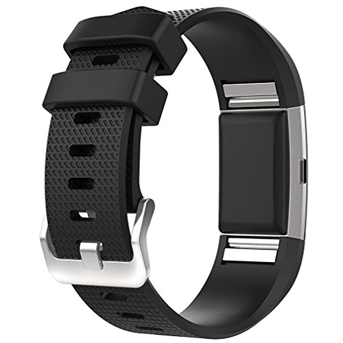 for Fitbit Charge 2 Bands, New Bracelet Strap Replacement Band Wristband with Secure Silicone Fasteners Metal Clasps for Fitbit Charge 2 (No Tracker)