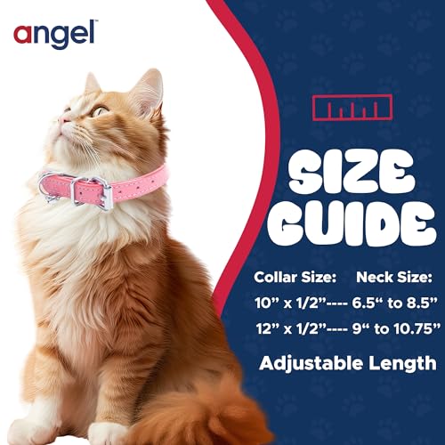 Collier chat cuir break-away elastique rose Angel Pet Supplies - 4