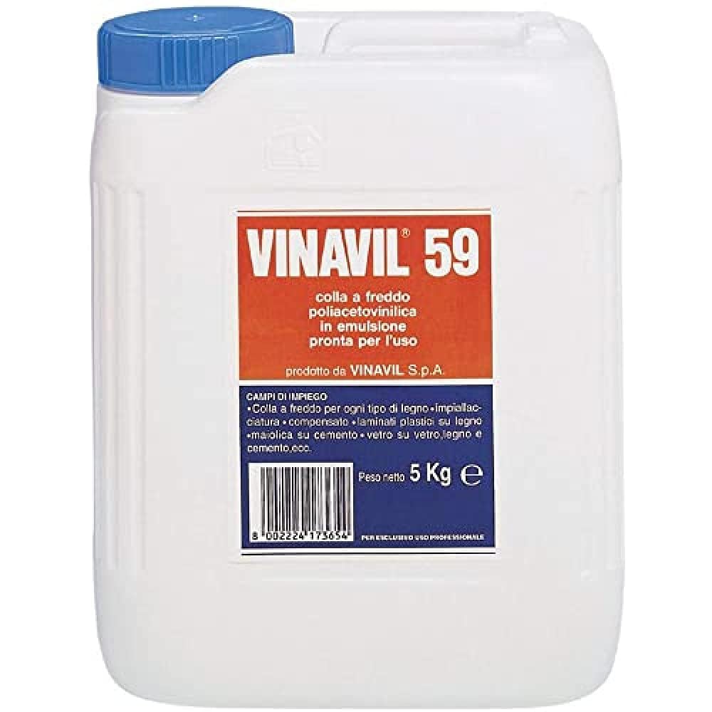 5Kg Colla Vinavil 59 adesivo acetovinilico in barattolo o tanica