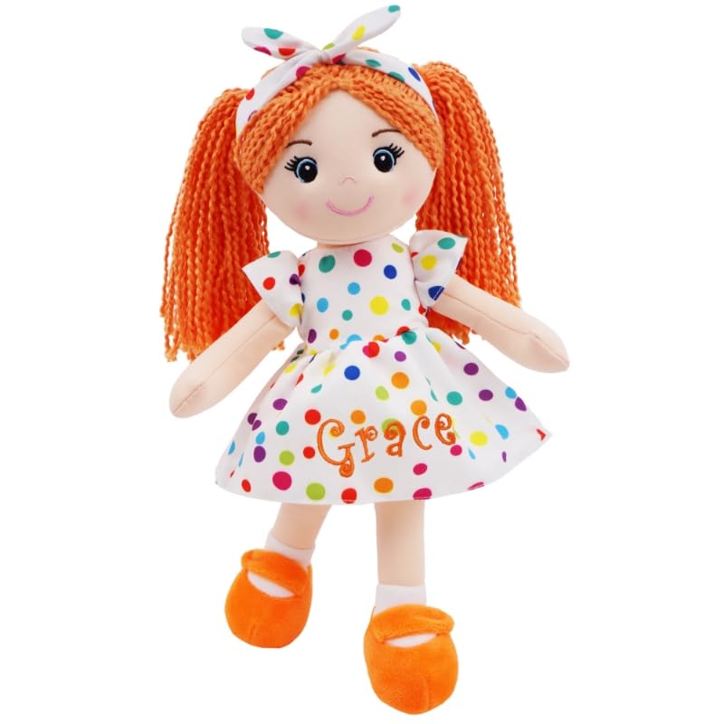 Lullaberry Personalized Bella Doll – Embroidered Name Soft Plush Doll – Custom Gift for Girls – Choose Name, Font & Thread Color – Available in 35cm and 45cm Sizes — image 1