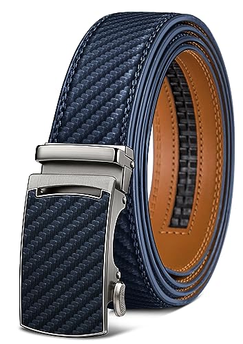 Image of KEMISANT Belt Men, Sliding Ratchet Belt Genuine Leather For Gift Mens Dress Pants Oxfords,Size Adjustable