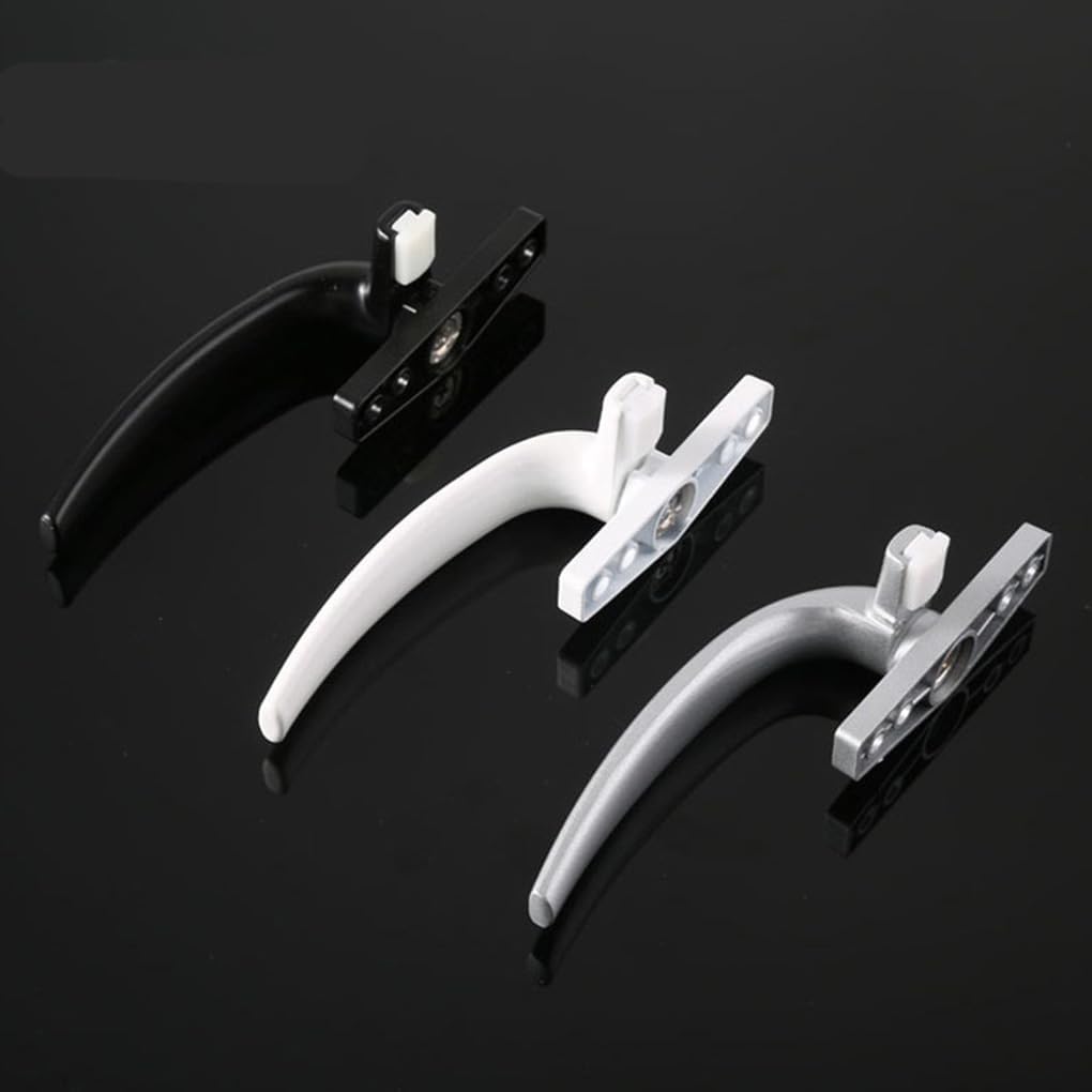 window handle， Home Hardware Aluminum Alloy Lever Casement Convenience Handily Install Household Accessories Window Handles(Right Black)